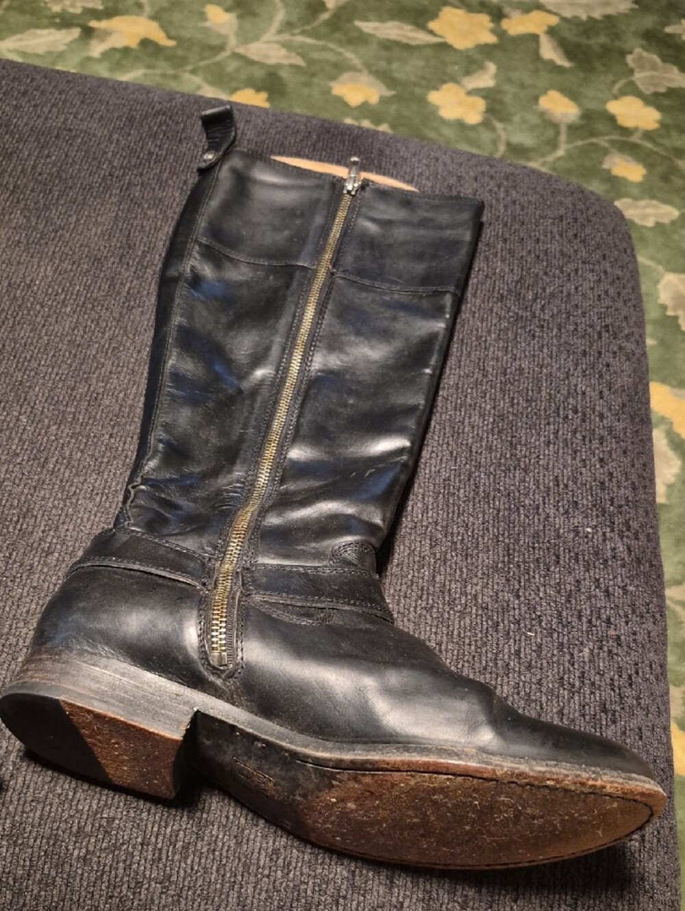 Frye Black Leather Women's Harness Knee-High Boots - Picture 7 of 11